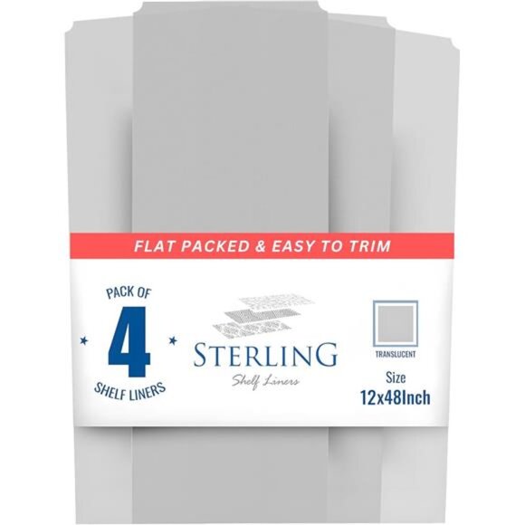 Wire Shelf Liner - 12" x 48" Flat Packed - Set of 4 - Clear - Wire Shelf Liners - Picture 1 of 7